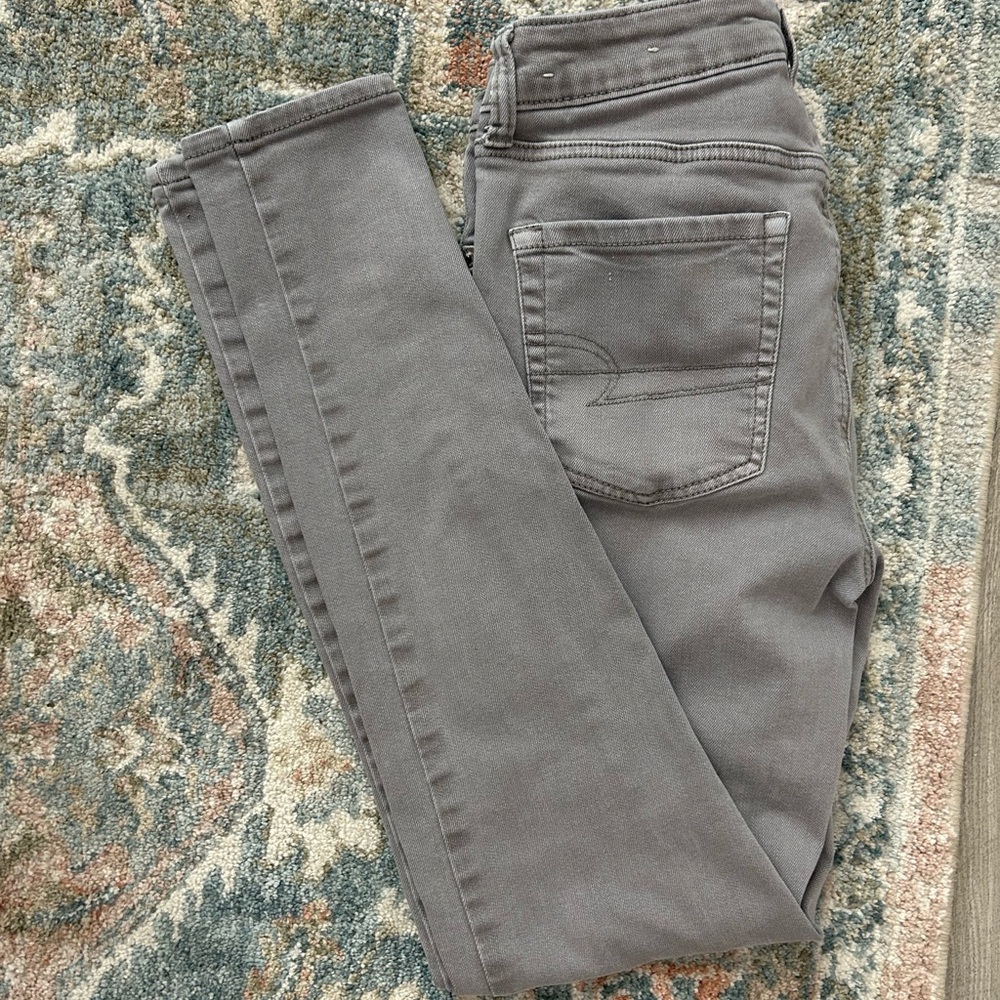 Gray American Eagle high rise jeggings size 0